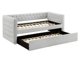 Trina Dove Gray Twin Daybed with Trundle by Crown Mark at Eve Furniture