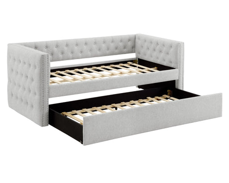 Trina Dove Gray Twin Daybed with Trundle by Crown Mark at Eve Furniture