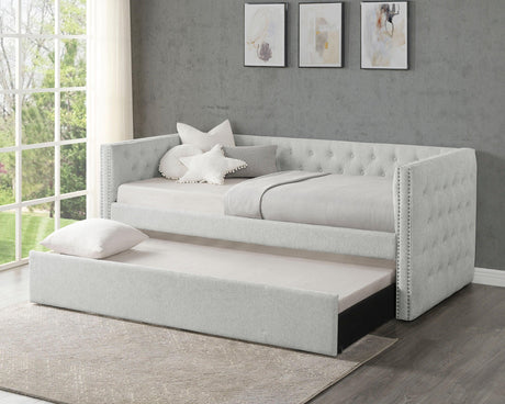 Trina Dove Gray Twin Daybed with Trundle by Crown Mark at Eve Furniture