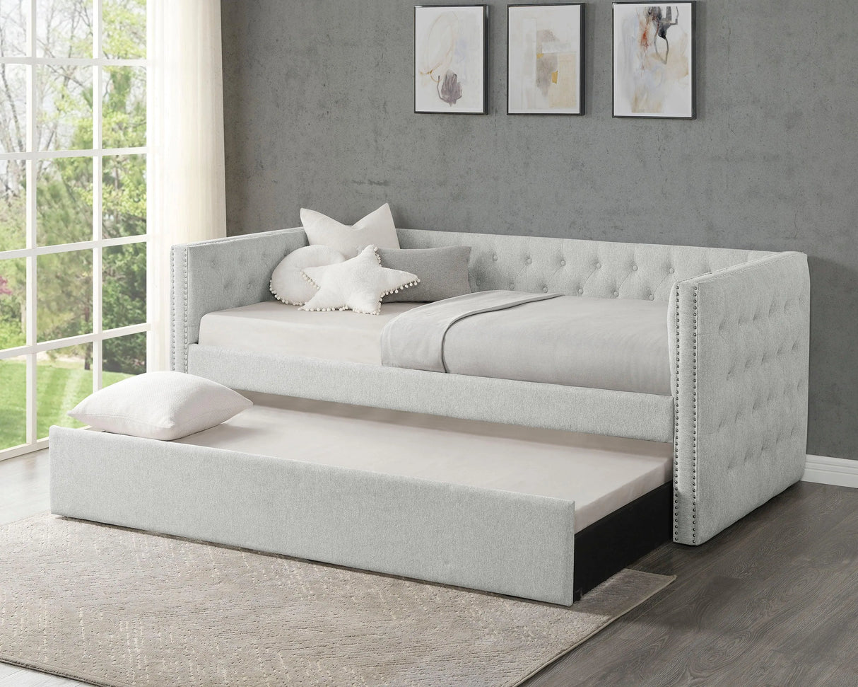 Trina Dove Gray Twin Daybed with Trundle by Crown Mark at Eve Furniture