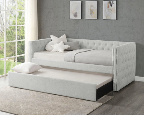 Trina Dove Gray Twin Daybed with Trundle by Crown Mark at Eve Furniture