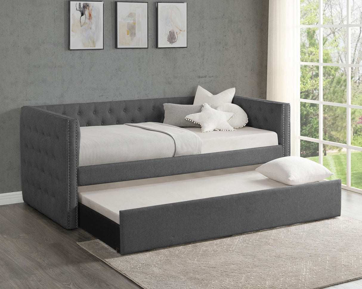 Trina Gunmetal Grey Daybed with Trundle by Crown Mark at Eve Furniture