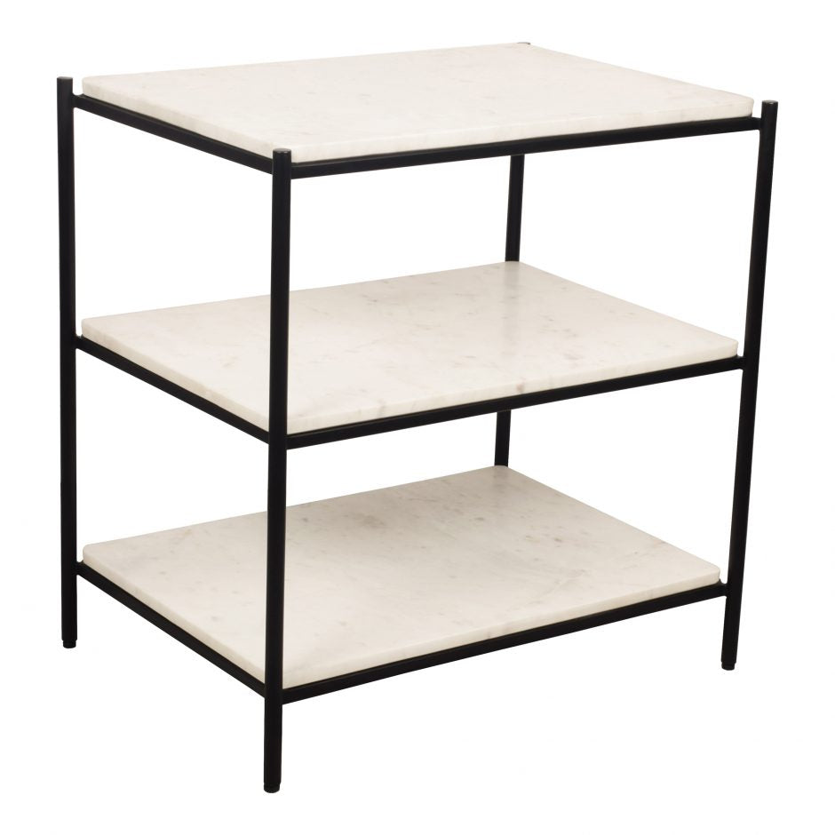 Trine Nightstand White Marble by Moe's Home at Eve Furniture