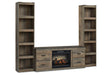 Trinell Brown 3-Piece Entertainment Center with Electric Fireplace by Ashley at Eve Furniture