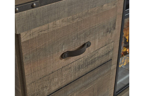 Trinell Brown 4-Piece Entertainment Center with Electric Fireplace by Ashley at Eve Furniture