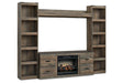 Trinell Brown 4-Piece Entertainment Center with Electric Fireplace by Ashley at Eve Furniture