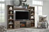 Trinell Brown 4-Piece Entertainment Center with Electric Fireplace by Ashley at Eve Furniture