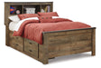Trinell Brown Full Bookcase Storage Platform Bed with 2 Drawers by Ashley at Eve Furniture