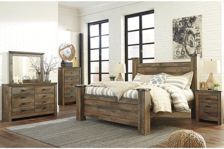 Trinell Brown King Poster Bed by Ashley at Eve Furniture