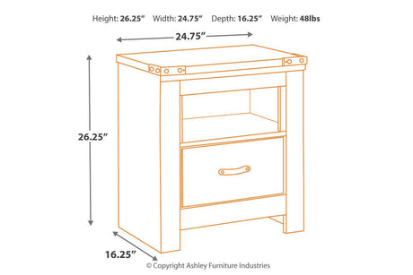 Trinell Brown Nightstand by Ashley at Eve Furniture