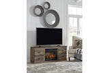 Trinell Brown TV Stand with Electric Fireplace by Ashley at Eve Furniture