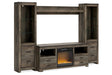Trinell Brown 4-Piece Entertainment Center with Electric Fireplace by Ashley at Eve Furniture