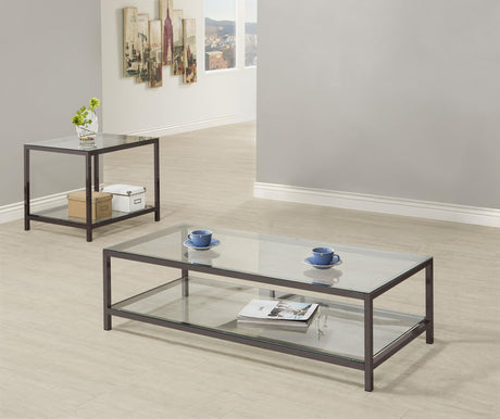 Trini Black Nickel 2-Piece Coffee and End Table Set by Coaster at Eve Furniture