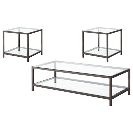 Trini Black Nickel 3-Piece Coffee and End Table Set by Coaster at Eve Furniture