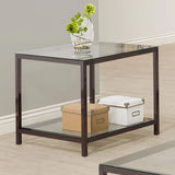 Trini Black Nickel End Table with Glass Shelf by Coaster at Eve Furniture