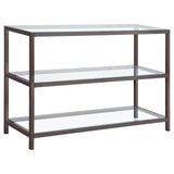 Trini Sofa Table with Glass Shelf Black Nickel