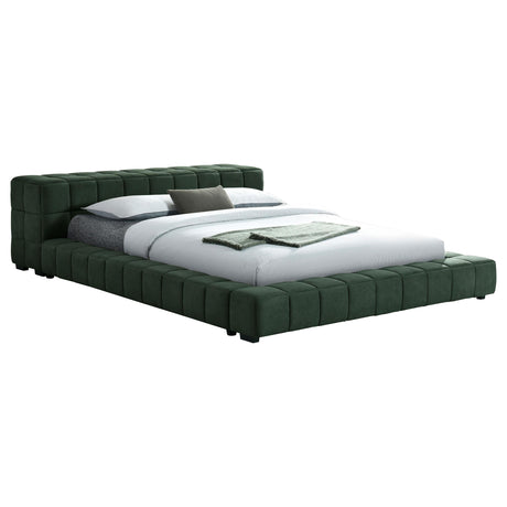 Trinity Green Upholstered Queen Platform Bed by Coaster at Eve Furniture