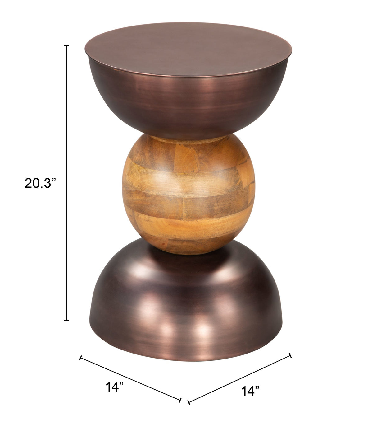 Tripoli Bronze Side Table by Zuomod at Eve Furniture