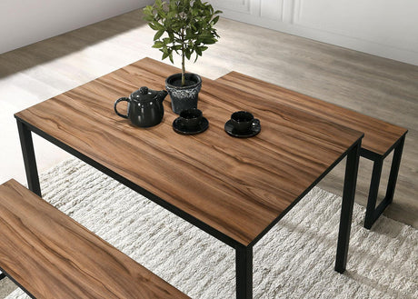 Tripoli Walnut/Black 3 Pc. Dining Set by Furniture of America at Eve Furniture