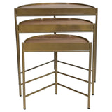 Tristen Brown and Gold 3-Piece Demilune Nesting Table With Recessed Top by Coaster at Eve Furniture