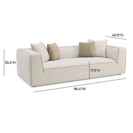 Tristine Cream Linen Sofa by TOV Furniture at Eve Furniture
