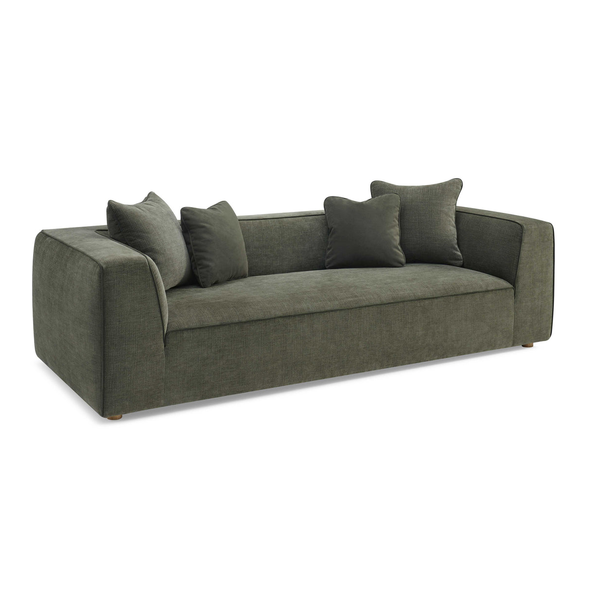 Tristine Olive Green Upcycled Basketweave Sofa by TOV Furniture at Eve Furniture