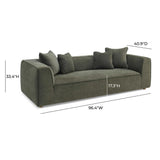 Tristine Olive Green Upcycled Basketweave Sofa by TOV Furniture at Eve Furniture