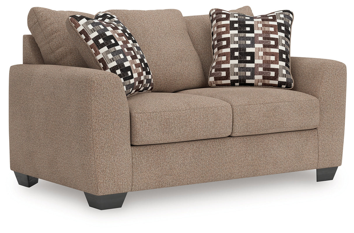 Triston-Peaks Suede Loveseat by Ashley at Eve Furniture