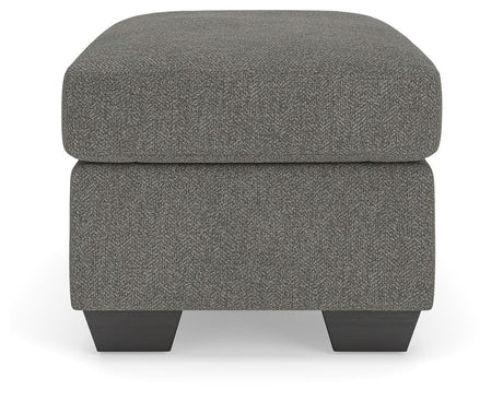 Triston-Peaks Suede Ottoman by Ashley at Eve Furniture