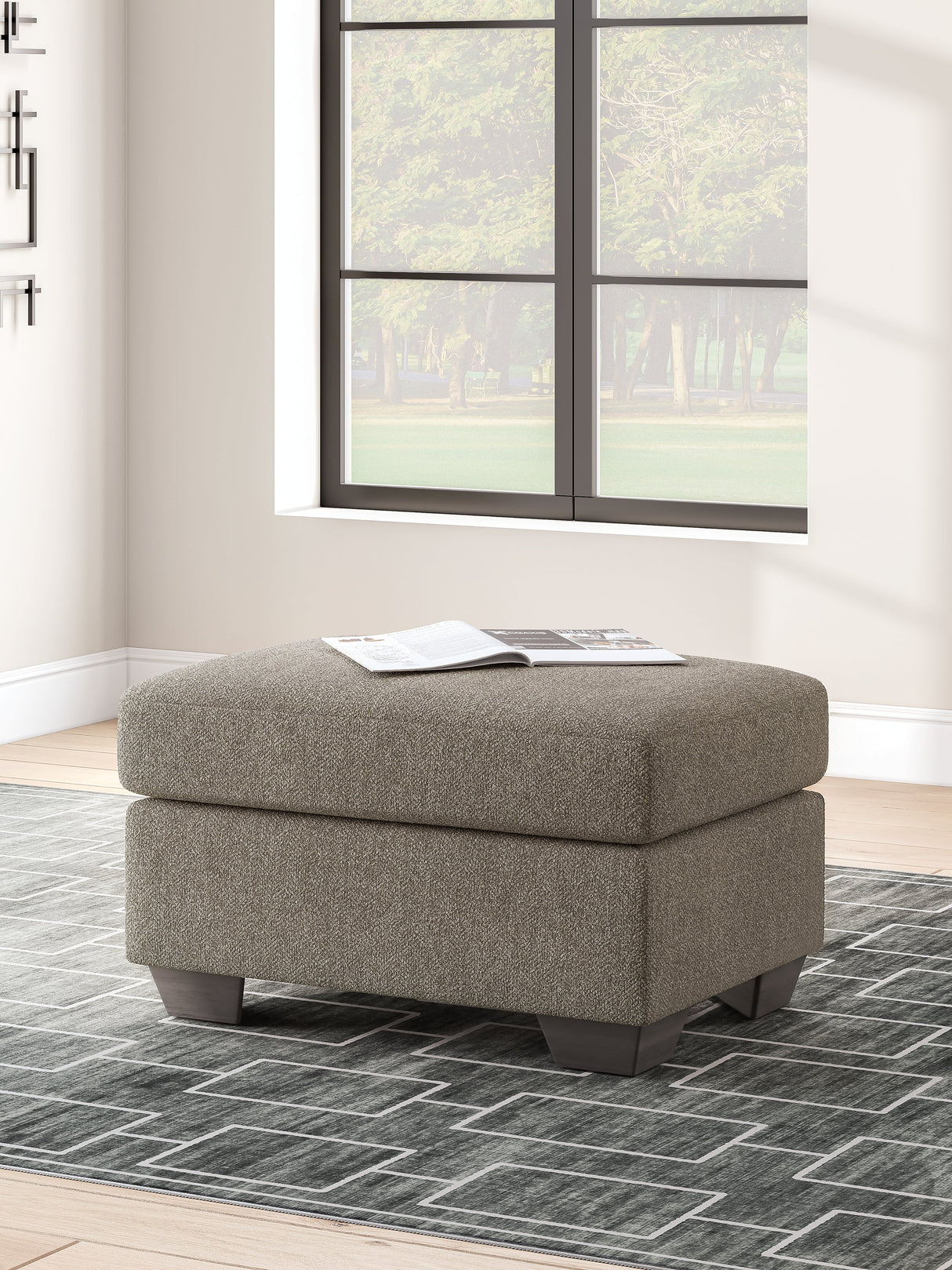 Triston-Peaks Suede Ottoman by ASHLEY FURNITURE at Eve Furniture