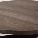 Triumph 40" Round Brown Solid Wood Top Black Metal Base Coffee Table by Mercana at Eve Furniture