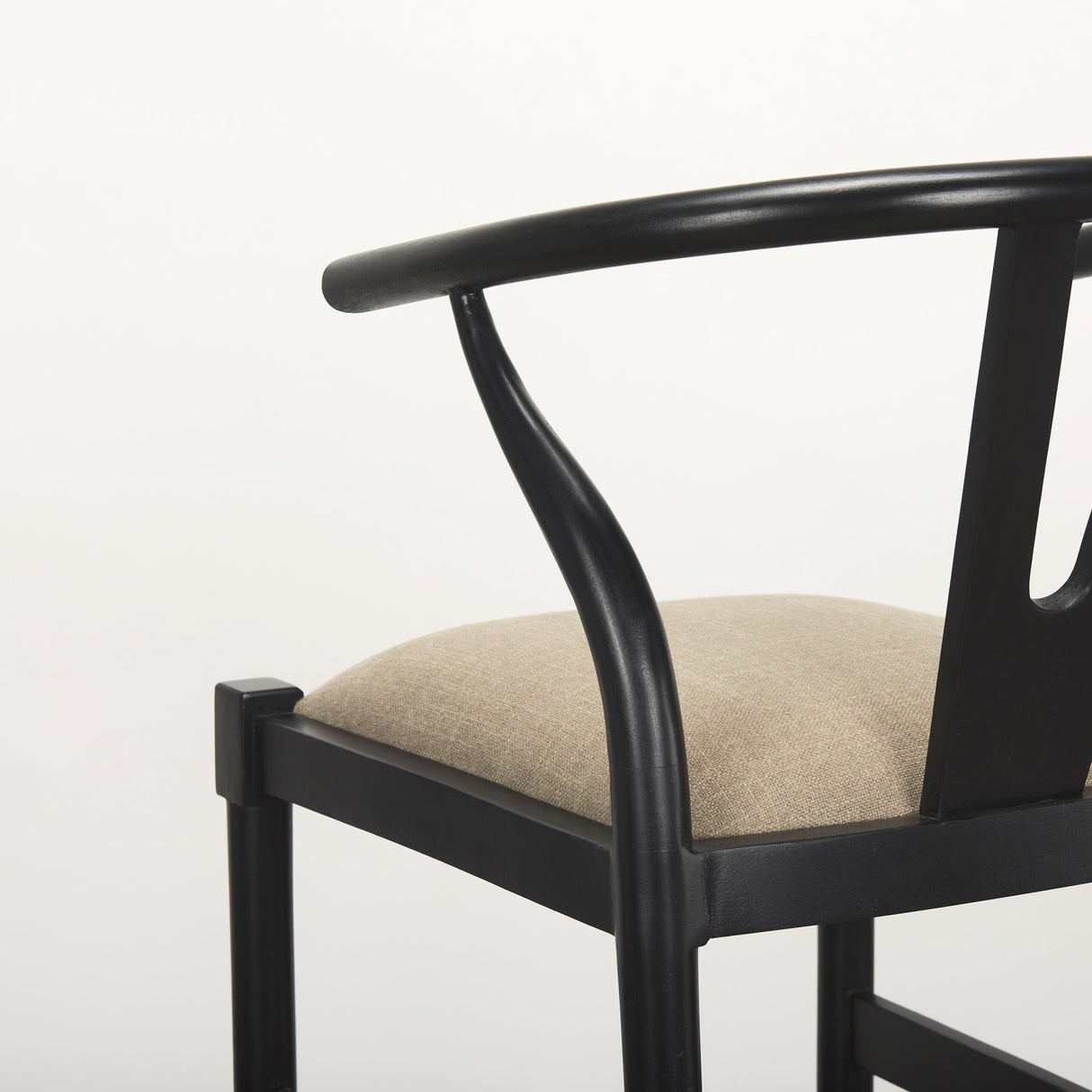 Trixie Black Wood Frame w/ Dark Taupe Fabric Seat Bar Stool by Mercana at Eve Furniture