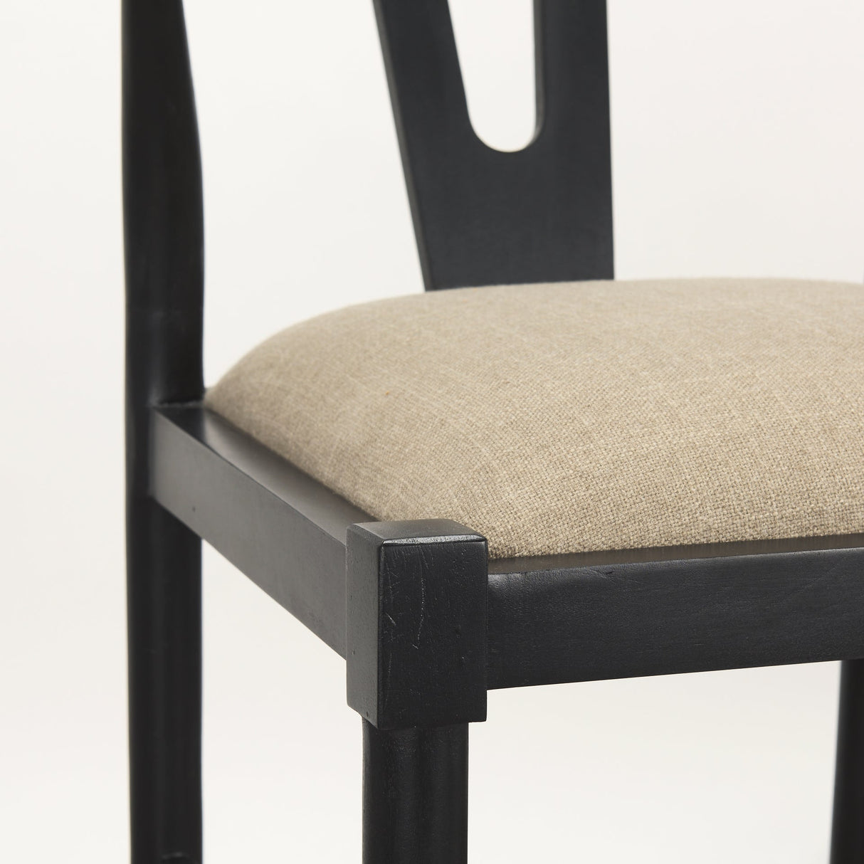 Trixie Black Wood Frame w/ Dark Taupe Fabric Seat Bar Stool by Mercana at Eve Furniture