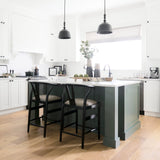 Trixie Black Wood Frame w/ Dark Taupe Fabric Seat Counter Stool by Mercana at Eve Furniture