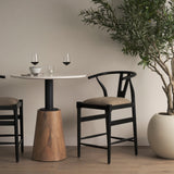 Trixie Black Wood Frame w/ Dark Taupe Fabric Seat Counter Stool by Mercana at Eve Furniture