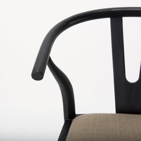Trixie Black Wood Frame w/ Dark Taupe Fabric Seat Counter Stool by Mercana at Eve Furniture