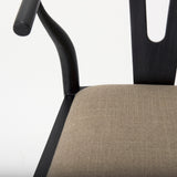 Trixie Black Wood Frame w/ Dark Taupe Fabric Seat Counter Stool by Mercana at Eve Furniture