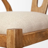 Trixie Cream Fabric Seat Brown Wood Frame Dining Chair by Mercana at Eve Furniture