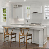Trixie Cream Upholstered Seat Brown Wood Frame Bar Stool by Mercana at Eve Furniture