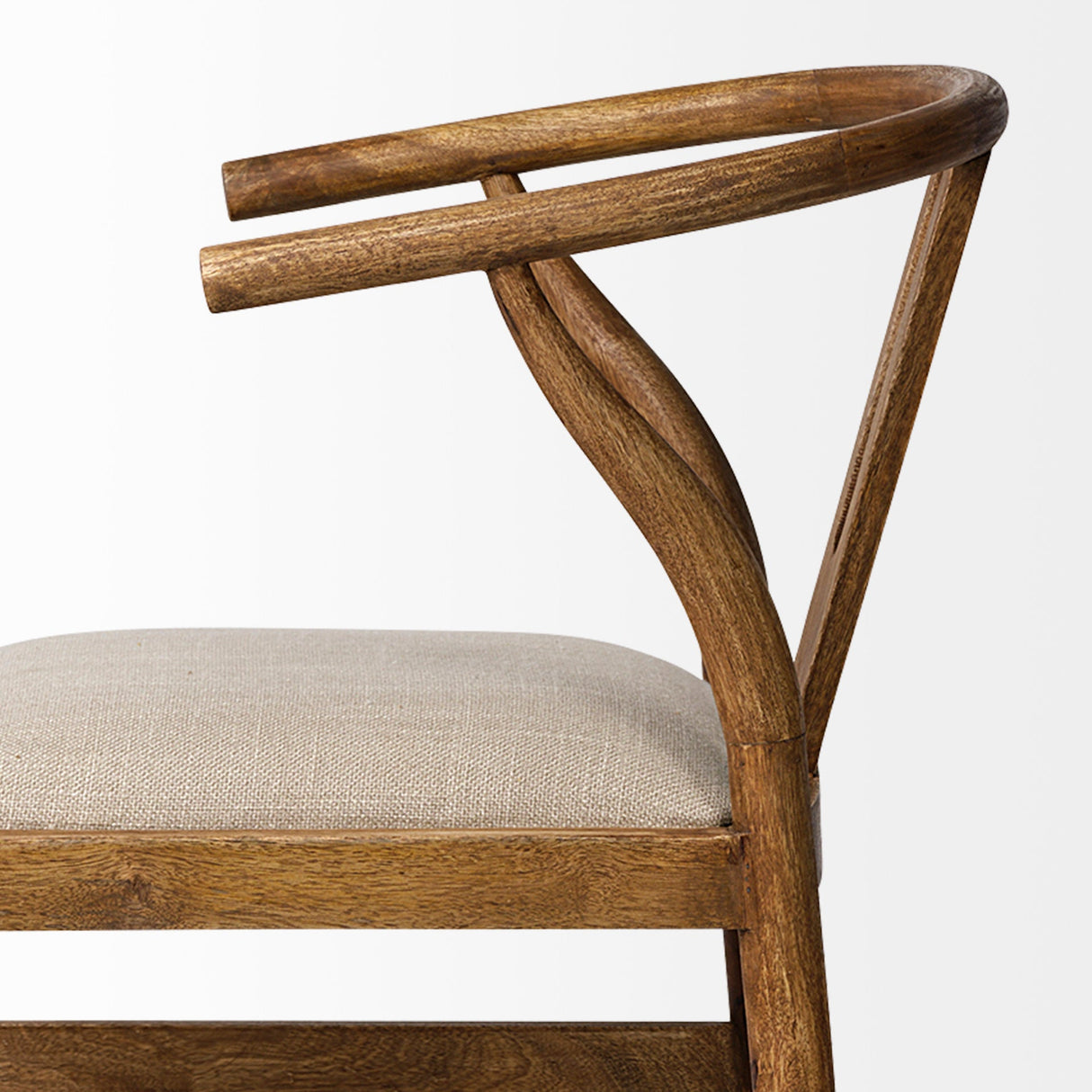 Trixie Cream Upholstered Seat Brown Wood Frame Counter Stool by Mercana at Eve Furniture