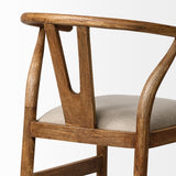 Trixie Cream Upholstered Seat Brown Wood Frame Counter Stool by Mercana at Eve Furniture