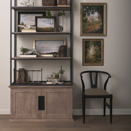 Trixie I Black Wooden Base w/ Dark Taupe Fabric Seat Dining Chair by Mercana at Eve Furniture