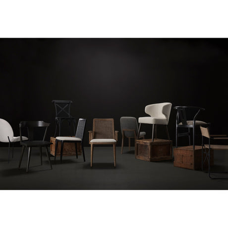 Trixie I Black Wooden Base w/ Dark Taupe Fabric Seat Dining Chair by Mercana at Eve Furniture