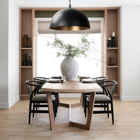 Trixie I Black Wooden Base w/ Dark Taupe Fabric Seat Dining Chair by Mercana at Eve Furniture