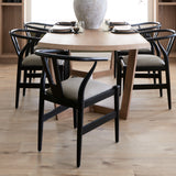 Trixie I Black Wooden Base w/ Dark Taupe Fabric Seat Dining Chair by Mercana at Eve Furniture