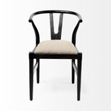 Trixie I Black Wooden Base w/ Dark Taupe Fabric Seat Dining Chair by Mercana at Eve Furniture