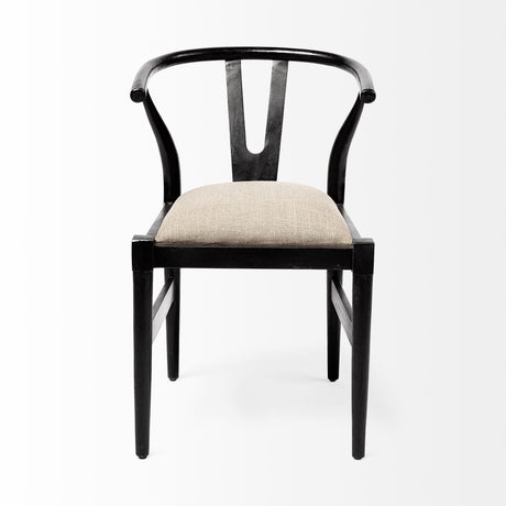 Trixie I Black Wooden Base w/ Dark Taupe Fabric Seat Dining Chair by Mercana at Eve Furniture