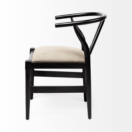 Trixie I Black Wooden Base w/ Dark Taupe Fabric Seat Dining Chair by Mercana at Eve Furniture