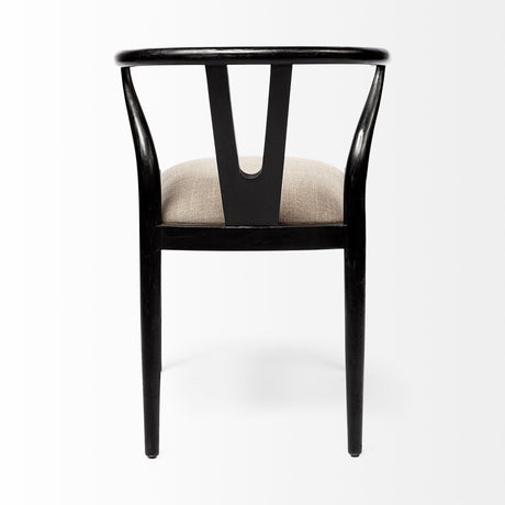 Trixie I Black Wooden Base w/ Dark Taupe Fabric Seat Dining Chair by Mercana at Eve Furniture
