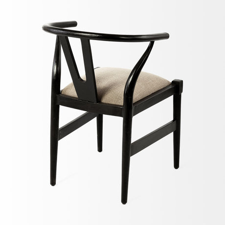 Trixie I Black Wooden Base w/ Dark Taupe Fabric Seat Dining Chair by Mercana at Eve Furniture